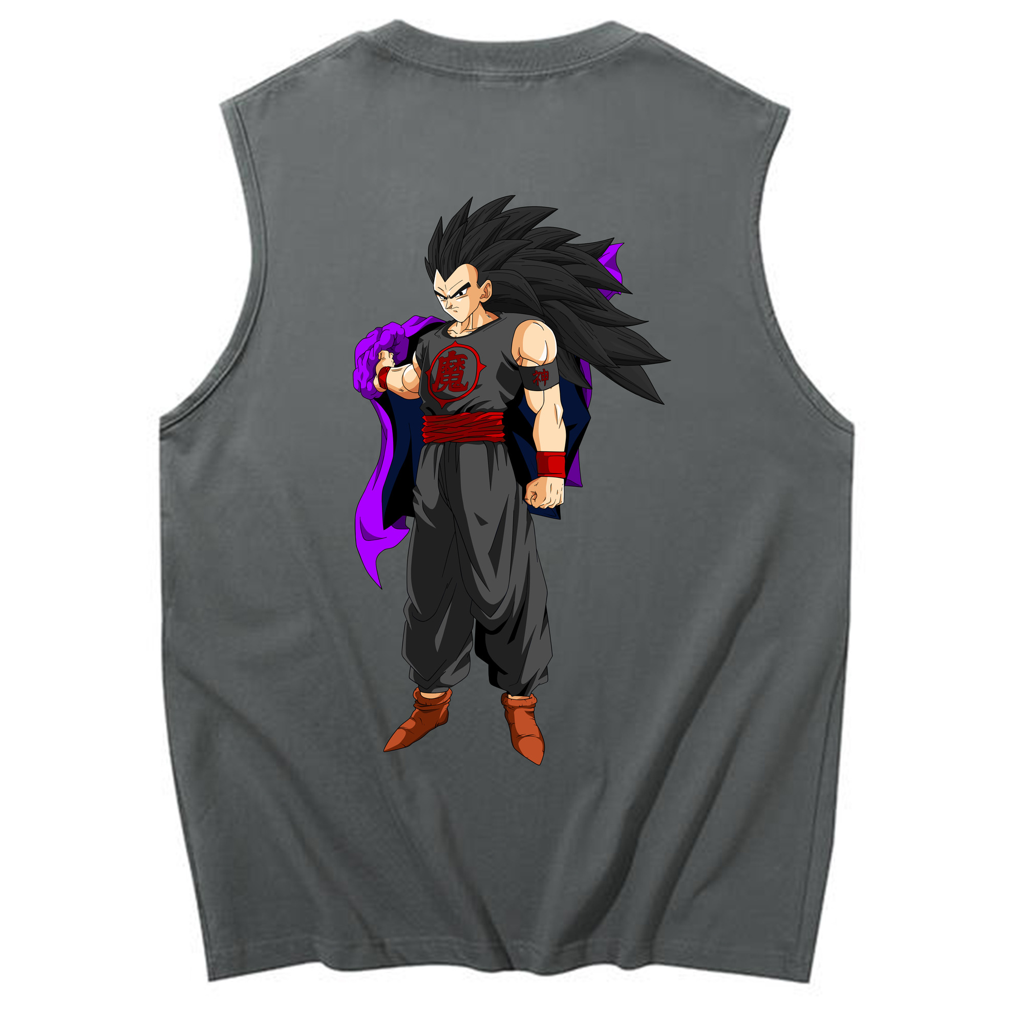 （画像用） ドラゴンボール ベジータ四世（Bejīta Yonsei）DRAGON BALL Vegeta IV コットン100％タンクトップ（背面プリント）